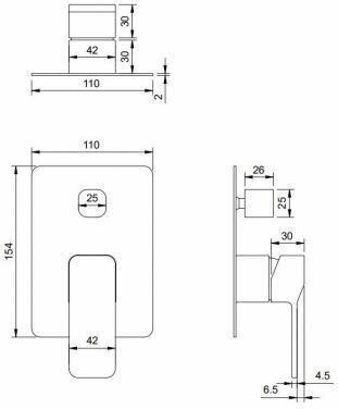 Omnires Robinet Încorporat Pentru Cadă Argintiu 5902539818802