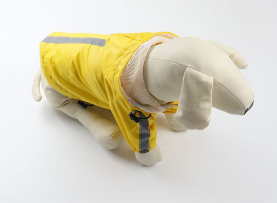 Animal Dog Coat Waterproof Hooded Yellow With Back Length 41 cm