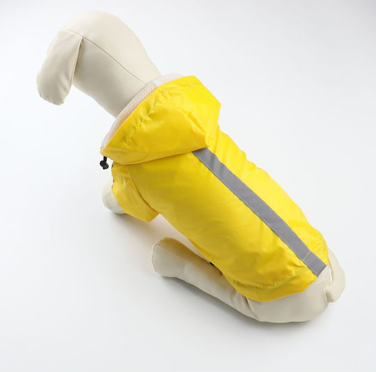 Animal Dog Coat Waterproof Hooded Yellow With Back Length 46 cm