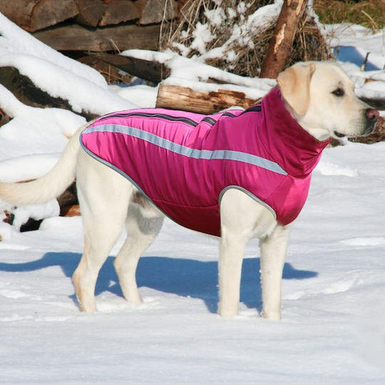 Animal Dog Coat Waterproof Windproof Pink With Back Length 82 cm