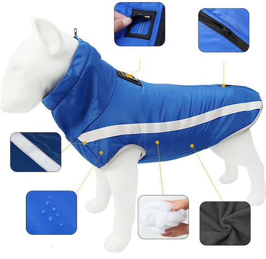 Animal Hundemantel Für Hunde Wasserdicht Winddicht Blau Mit Rückenlänge 72 cm