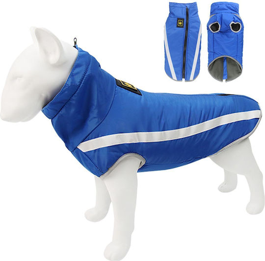 Animal Dog Coat Waterproof Windproof Blue With Back Length 82 cm