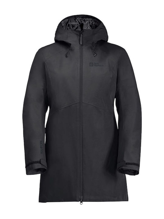 Women's Short Sports Jacket for Winter Black