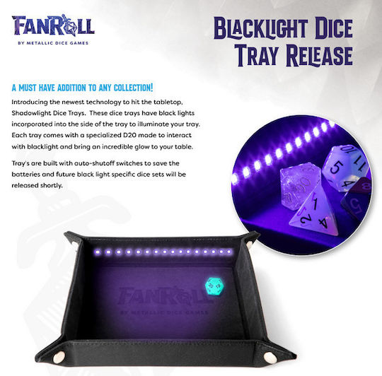 Fanroll Fanroll Shadowlight Folding Blacklight Dice Tray Black