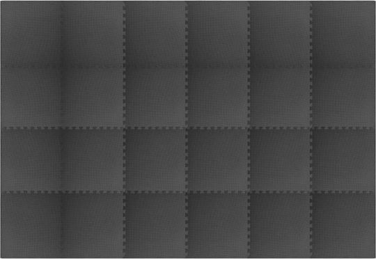 vidaXL Δάπεδα Παζλ Γυμναστηρίου Μαύρα 60x60x1cm 24τμχ