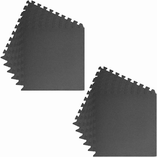 vidaXL Puzzle Gymnastikmatten Schwarz 60x60x1cm 12Stücke