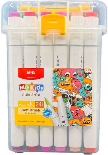 MG Toys Fine & Chisel 24 Drawing Markers