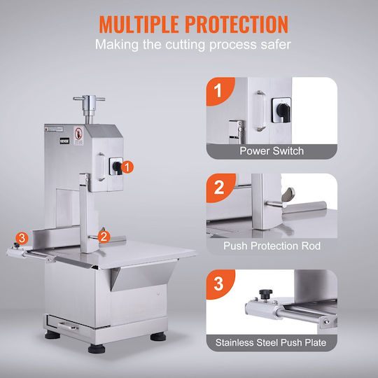 Vevor 2200w Professional Electric Meat Bandsaw Stainless Steel Bone Cutting Machine Tsjgj2200w418lawmv2
