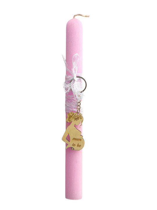 Oval Wooden Candle with Keychain Mum To Be Bb4598270365450 Brown