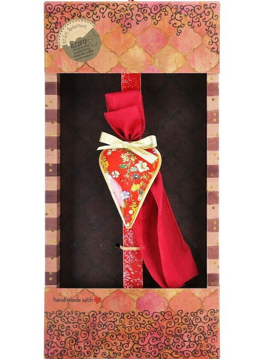 Easter Candle Round Floral Red