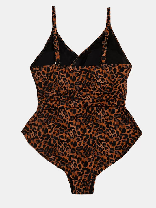 One Piece Swimsuit For Large Bust Animal Print Leo