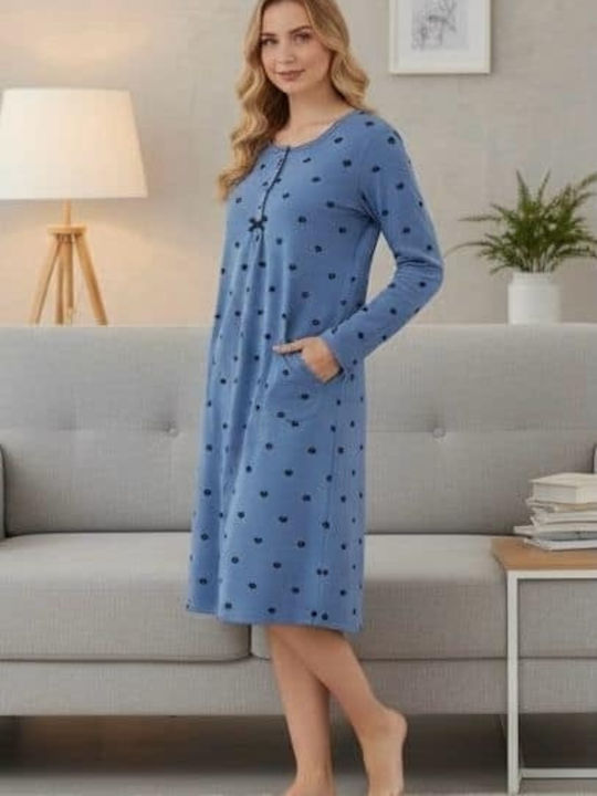 Winter Women's Blue Nightgown