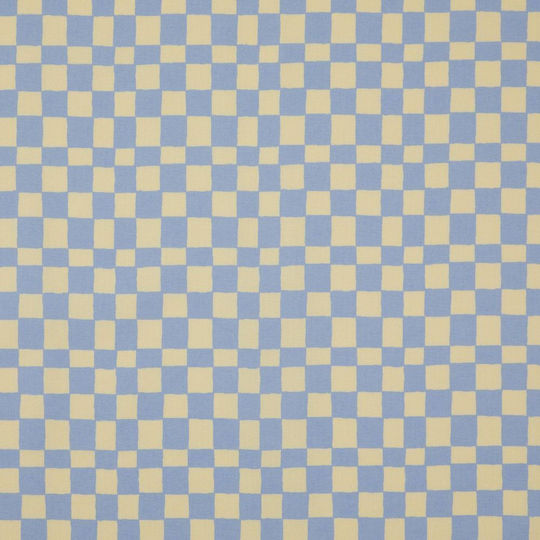 Butlers Ράνερ Βαμβακερό Checker Style Γαλάζιο 50x160εκ.