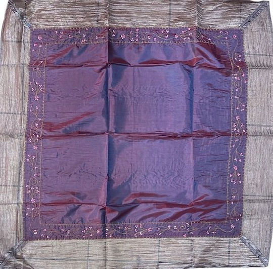 Limneos Καρέ Μωβ-ασημή 100x100εκ.