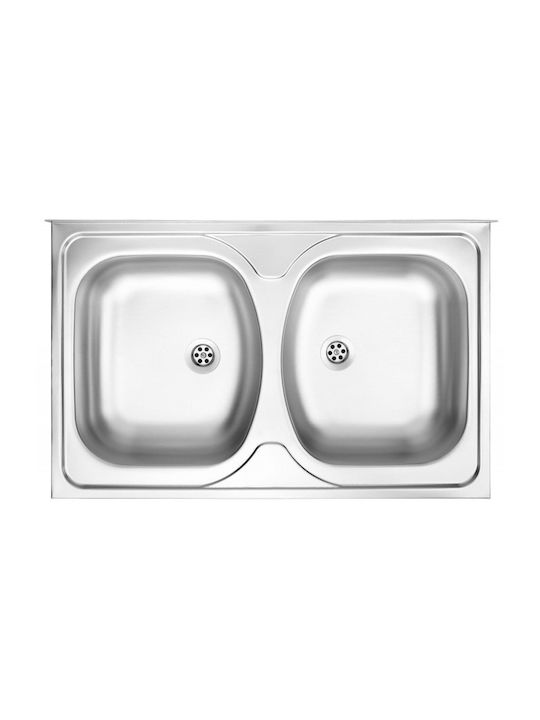Deante Ένθετος Νεροχύτης Inox Σατινέ με Μπαταρία Μ50xΠ50cm Γκρι