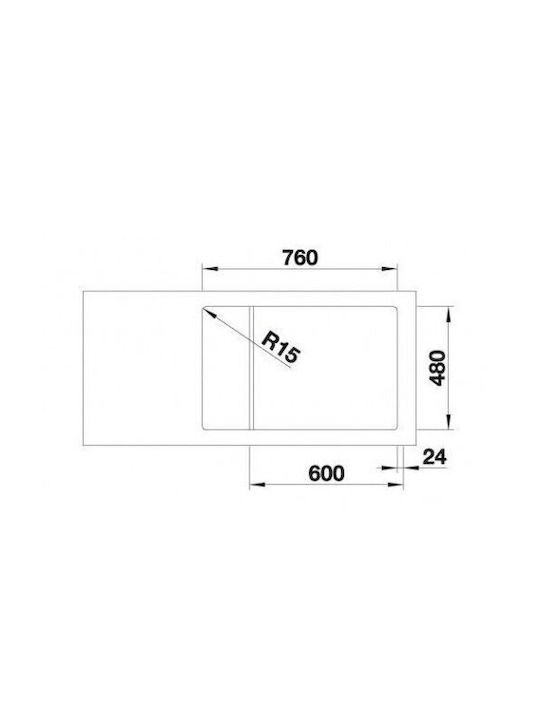 Blanco Lemis Xl 6 S-if Compact Ένθετος Νεροχύτης Inox Brushed Μ78xΠ50cm Γκρι
