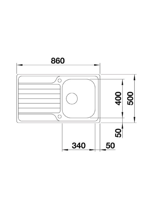 Blanco Ένθετος Νεροχύτης Inox Brushed Μ86xΠ50cm Γκρι