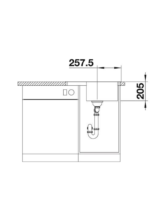 Blanco Drop-In Sink Inox Brushed W60.5xD50cm Gray