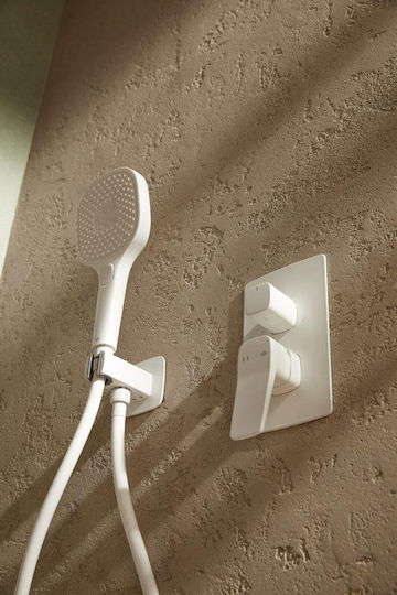 KFA Built-in Mixer Phone & Shower Head Set for Shower White