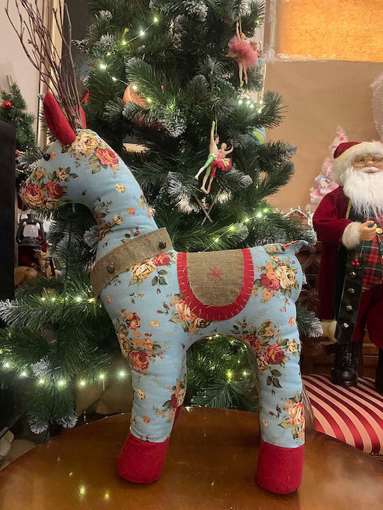 Ren Mare Din Țesătură Albastru Deschis Floral Înălțime 70 cm