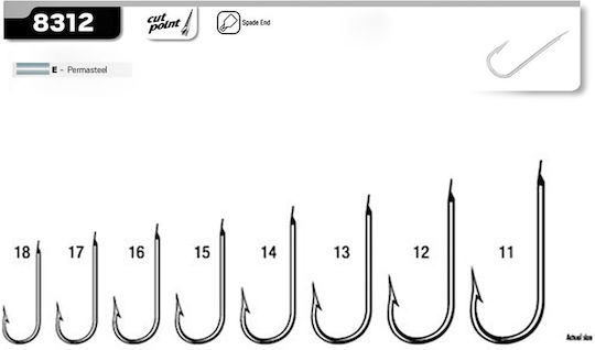 Cannelle Fishing Hooks 8312 E - Pack of 1000 Units No14
