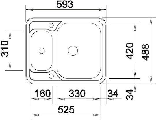 Blanco Lantos 6if Υποκαθήμενος Νεροχύτης Inox Brushed Μ59.3xΠ48cm Ασημί