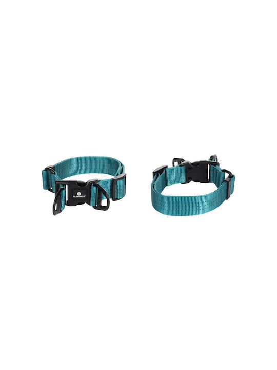 Flamingo Dog Collar Zorba Turquoise Large 45-65cm X 32mm