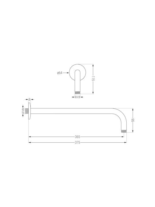 Mexen Built-in Mixer Mouthpiece Telephone & Shower Head Set for Shower