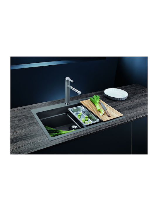 Blanco Drop-In Spüle aus Verbundgranulat mit Wasserhahn B60xT51cm Gray