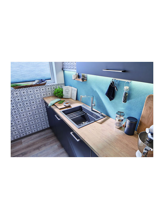 Blanco Drop-In Spüle aus Verbundgranulat mit Wasserhahn B60xT51cm Gray