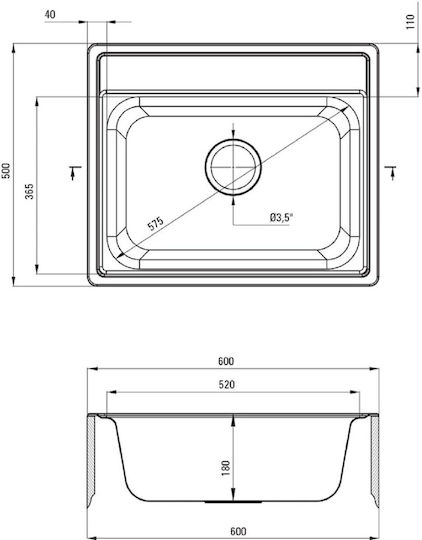 Deante Drop-In Chiuvetă Inox cu robinet L50xW60cm Argintiu