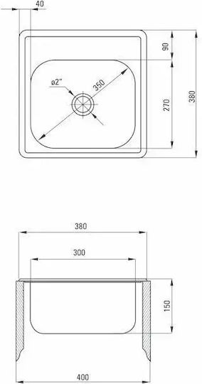 Deante ZMU 0100 Ένθετος Inox με Μπαταρία Μ38xΠ38cm Ασημί