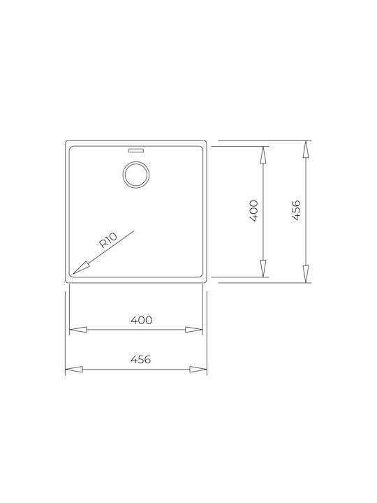 Teka Radea R10 40.40 M-TG 115230048 Drop-In Spüle aus Verbundgranulat B45.6xT45.6cm Carbon Black
