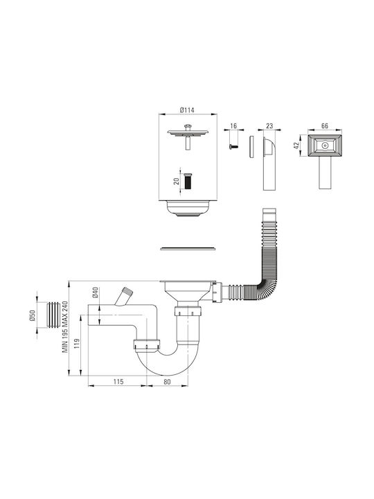 Deante Ένθετος Νεροχύτης Inox Μ79xΠ50cm Μαύρος