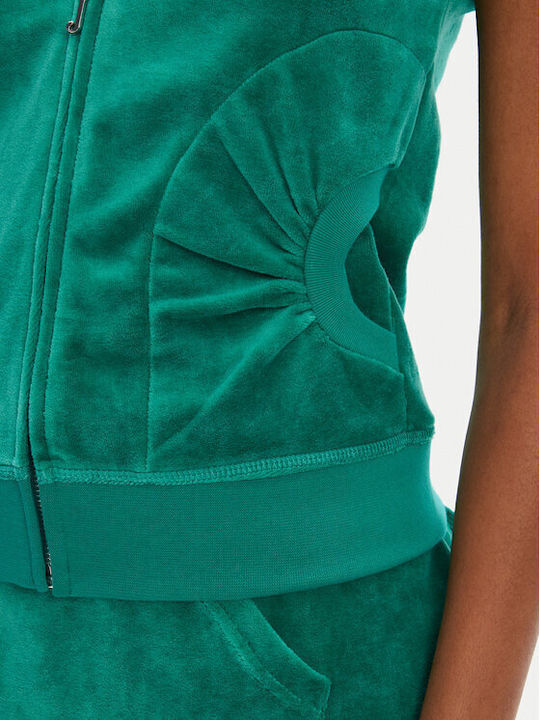 Short Women's Green Zip-Up Cardigan