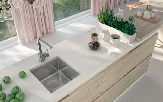 Deante Ένθετος Νεροχύτης Inox με Μπαταρία Μ44xΠ44cm Ασημί