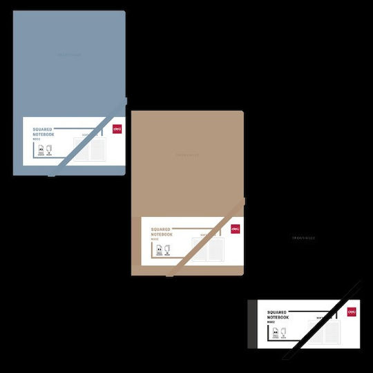 Deli Notebook 96 Sheets A5 Square with Elastic (Μiscellaneous colours)