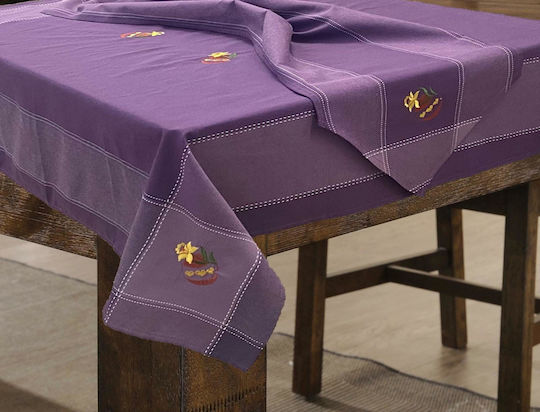 Linea Home Față De Masă De Paște Din Țesătură Mov 140x140cm