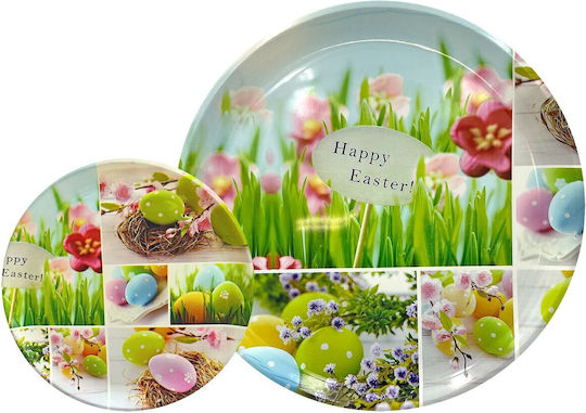 Large Round Easter Tray Ø35cm Bunny's 932146 Random Design Selection 1pc 73-2126