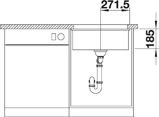 Blanco 523733 Drop-In от Течен Гранит със Смесител М54.3xШ45.6см Бял Blanco 523733 Drop-In от Течен Гранит със Смесител М54.3xШ45.6см Бял