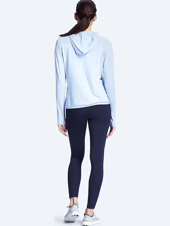 Casual Damen Strickjacke Mit Kapuze Größe S Hellblau