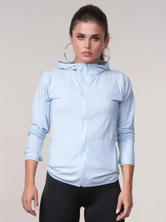 Casual Damen Strickjacke Mit Kapuze Größe S Hellblau