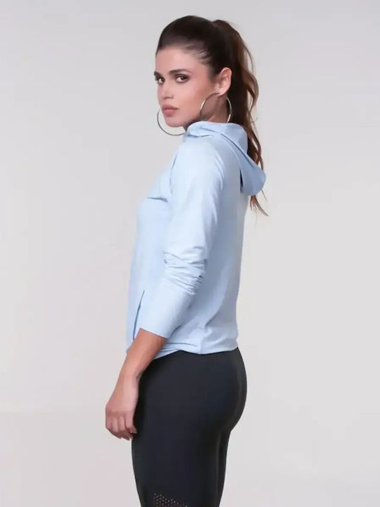Casual Damen Strickjacke Mit Kapuze Größe S Hellblau