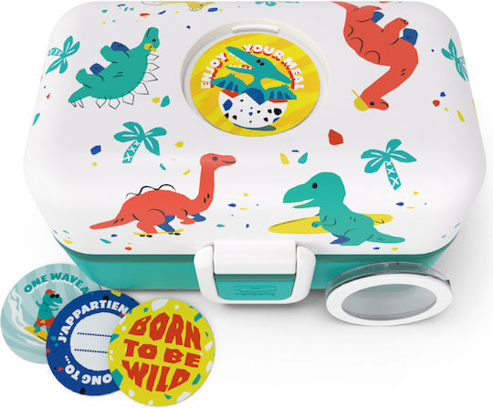 Monbento Tresor Plastik Kinder Lebensmittelbehälter Dinosaurier Blau
