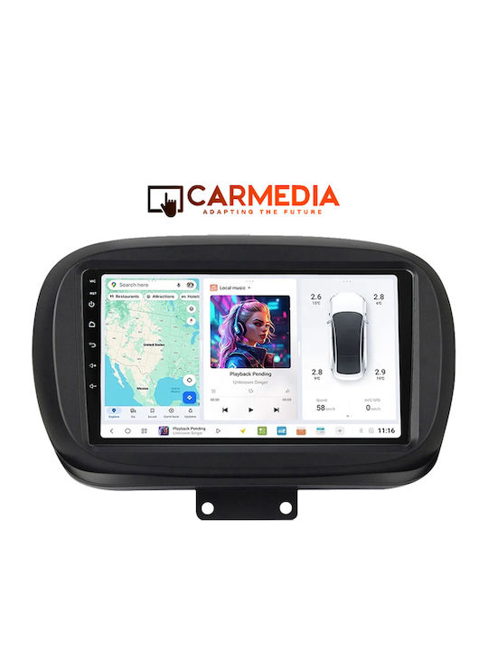 Carmedia Car Audio System for Fiat 500X 2014 (Bluetooth/USB/WiFi/GPS/Apple-Carplay/Android-Auto) with Touch Screen 9"