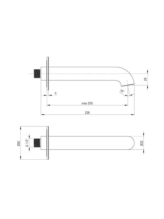 Deante Built-in Faucet Outflow For Bronze Bathtub