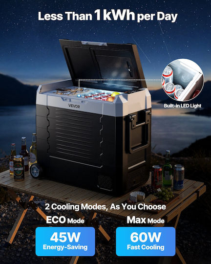 Vevor Φορητό Ψυγείο 55lt 24V Εκρού