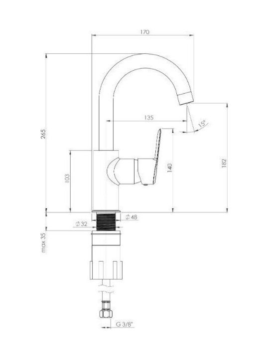 Deante Mixing Sink Faucet Gray