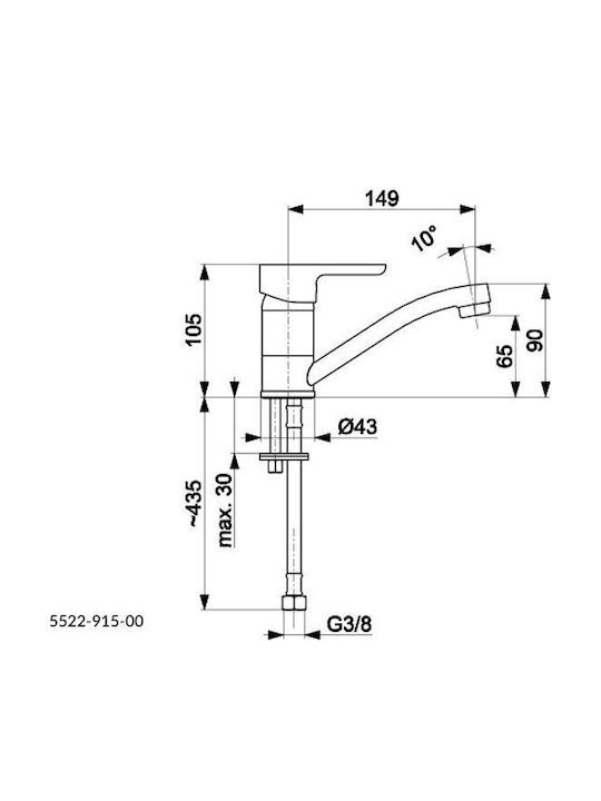 KFA Mixing Sink Faucet Gray