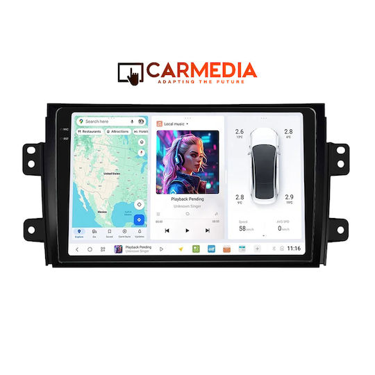 Carmedia Auto-Audiosystem für Fiat Sechzehn Suzuki SX4 2005-2013 (Bluetooth/USB/AUX/WiFi/GPS/Apple-Carplay/Android-Auto) mit Touchscreen 9.5"